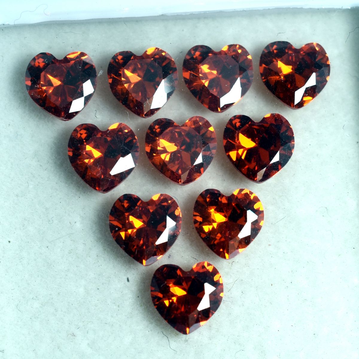 6 Pcs Natural Gemstone Orange Sapphire CERTIFIED Loose Heart Cut 5 MM Lot