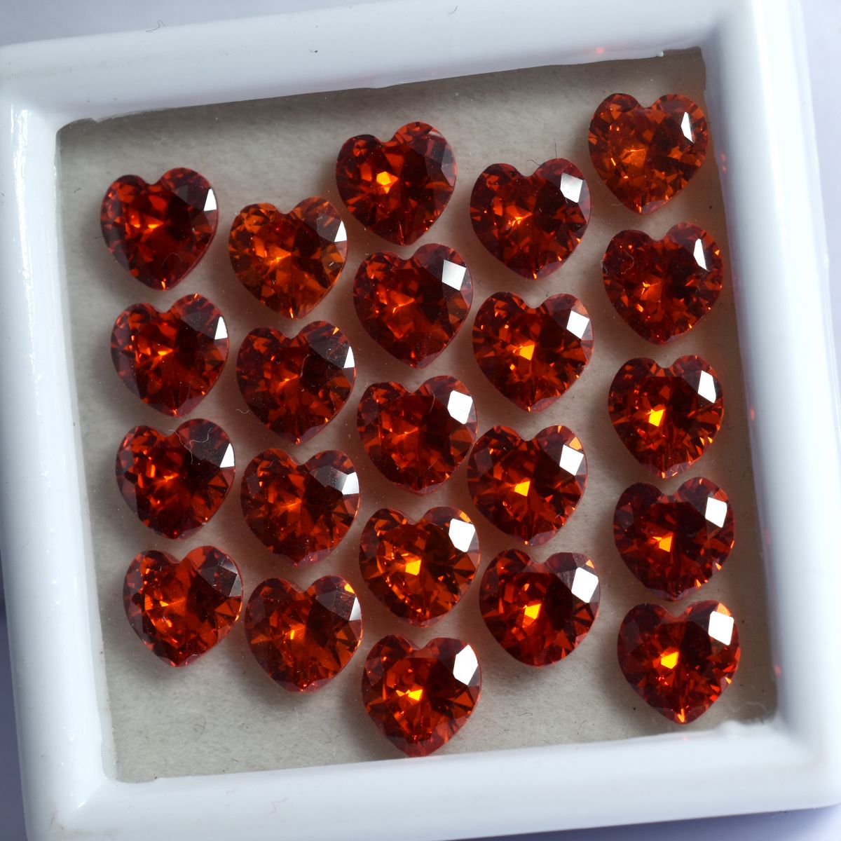 6 Pcs Natural Gemstone Orange Sapphire CERTIFIED Loose Heart Cut 5 MM Lot