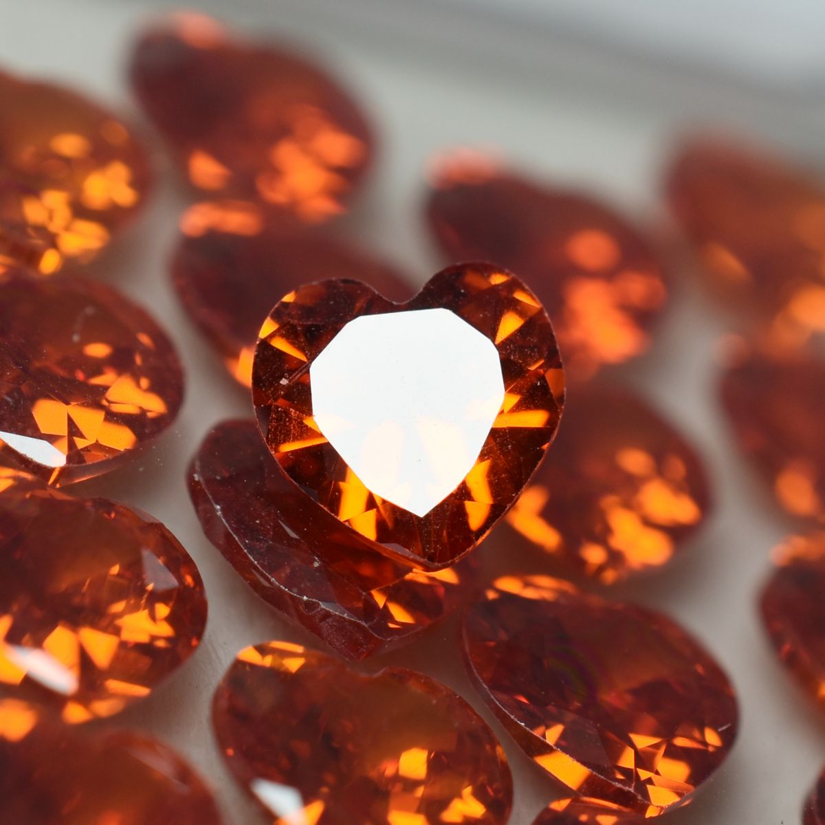 6 Pcs Natural Gemstone Orange Sapphire CERTIFIED Loose Heart Cut 5 MM Lot