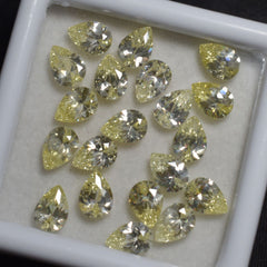 12 Pcs NATURAL Yellow Ceylon SAPPHIRE Pear 6x5 mm Loose Gemstone CERTIFIED Lot