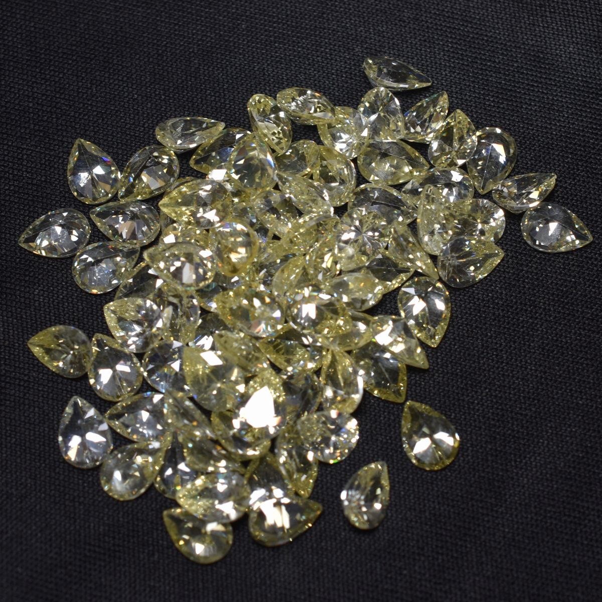 12 Pcs NATURAL Yellow Ceylon SAPPHIRE Pear 6x5 mm Loose Gemstone CERTIFIED Lot