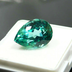 10.98 Ct NATURAL Montana Sapphire Green CERTIFIED Loose Gemstone Pear Shape