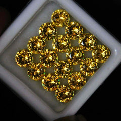 Sapphire YELLOW 24 Pcs NATURAL Round Diamond Cut Loose Gemstone 5 MM Lot.