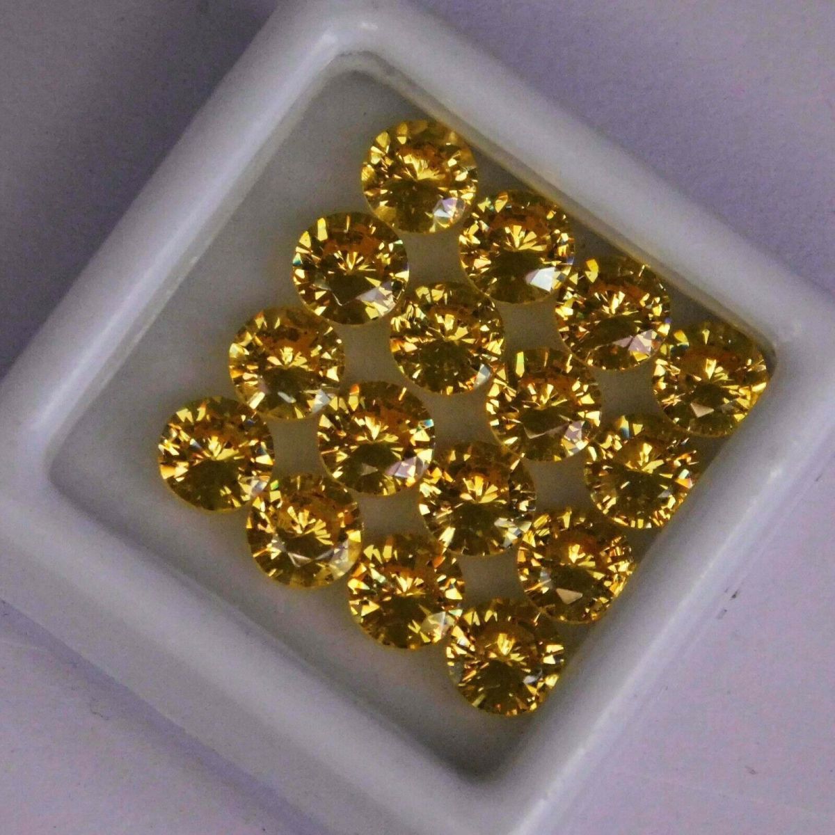 Sapphire YELLOW 24 Pcs NATURAL Round Diamond Cut Loose Gemstone 5 MM Lot.