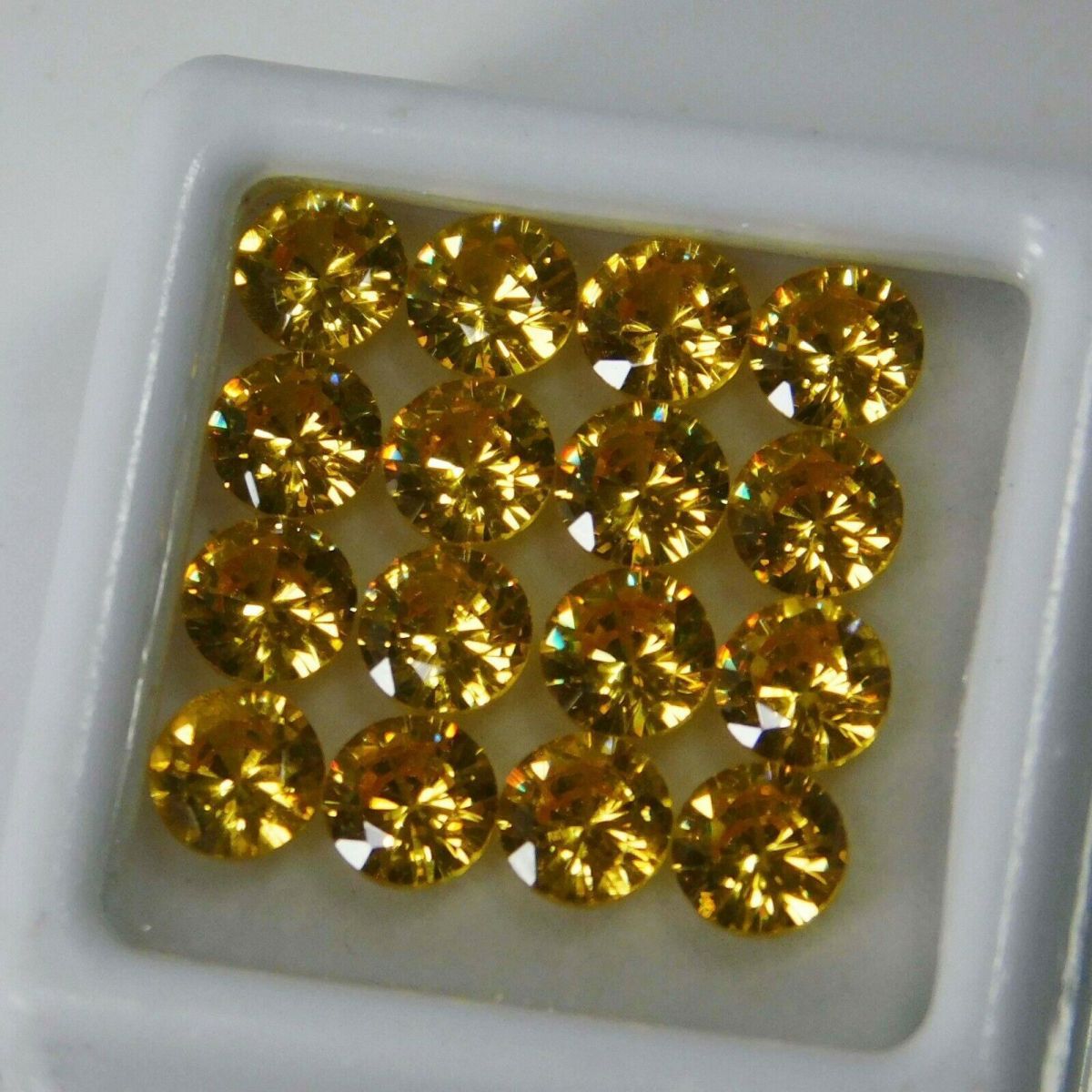 Sapphire YELLOW 24 Pcs NATURAL Round Diamond Cut Loose Gemstone 5 MM Lot.