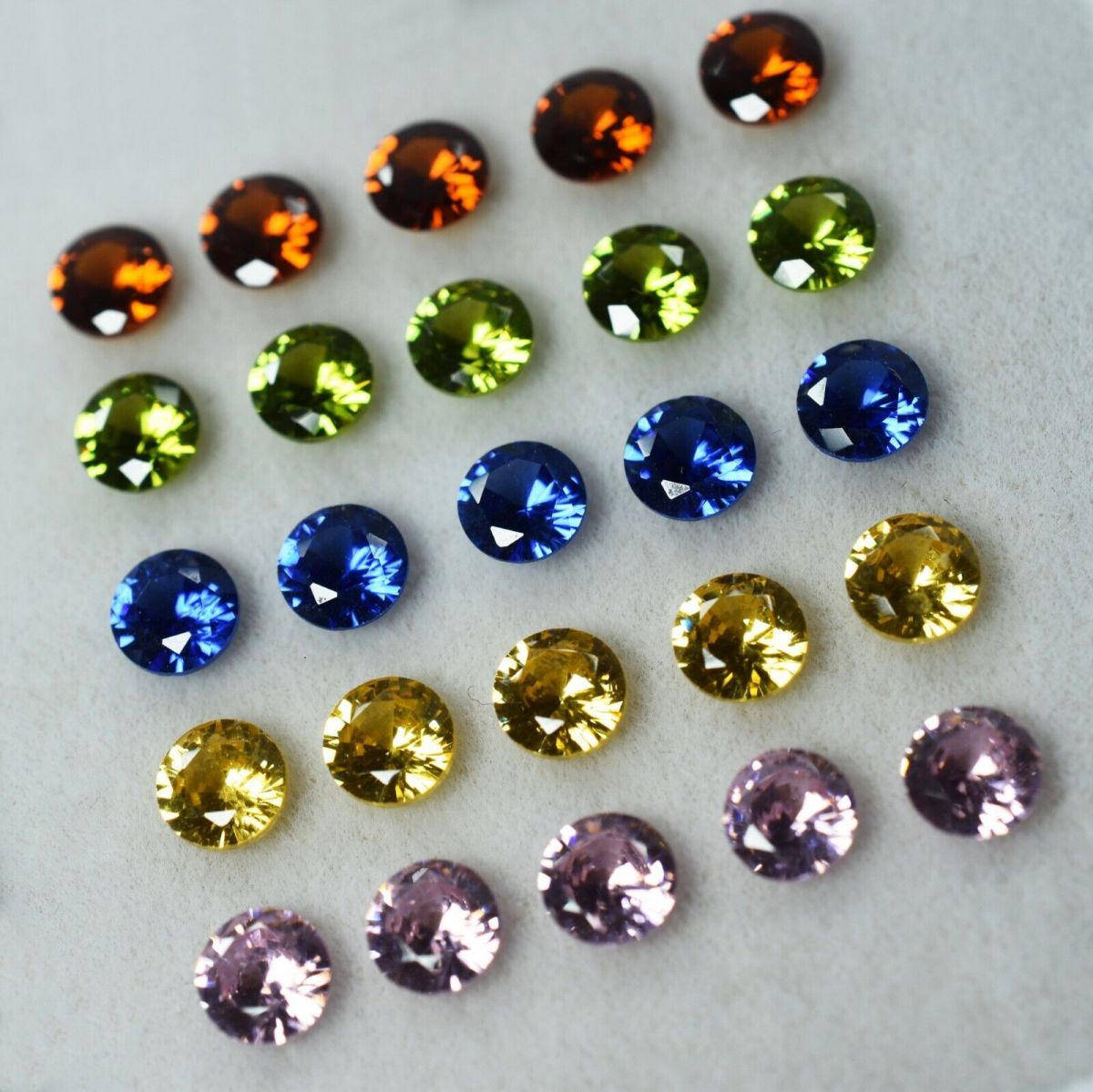 10 Pcs 5x5 MM Natural Sapphire Mix Color Round Lot CERTIFIED Gemstone