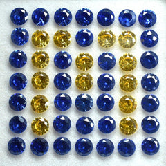 10 Pcs 5x5 MM Natural Sapphire Mix Color Round Lot CERTIFIED Gemstone