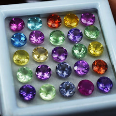 10 Pcs 4x4 MM Natural CERTIFIED Sapphire Mix Color Gemstone Lot Round