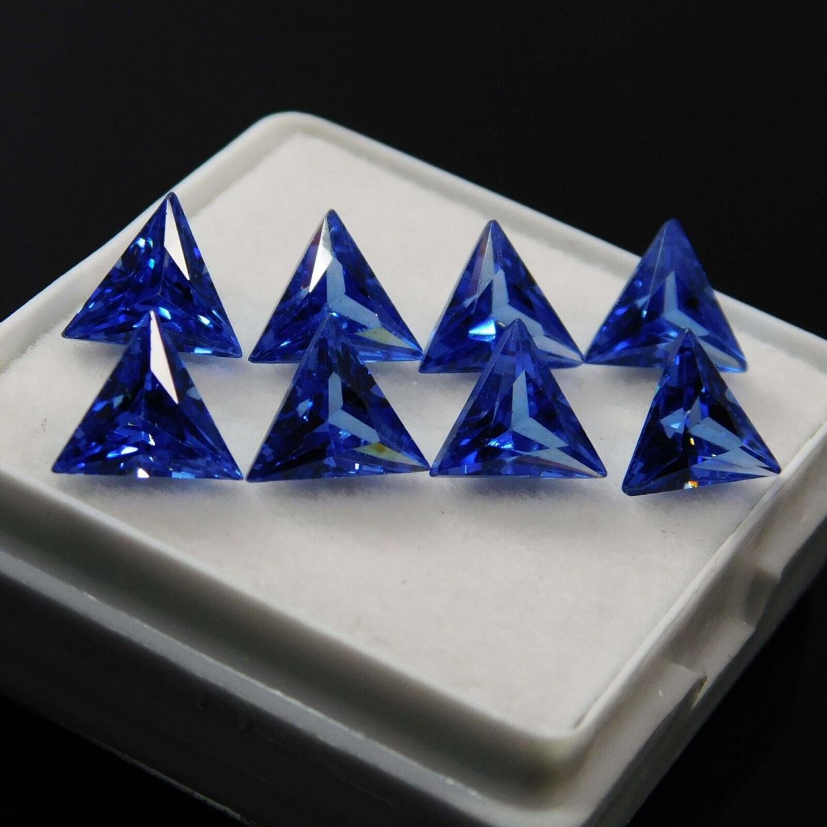 8 Ct Natural Blue Sapphire Trillion Cut 5x5 mm CERTIFIED Loose Gemstone