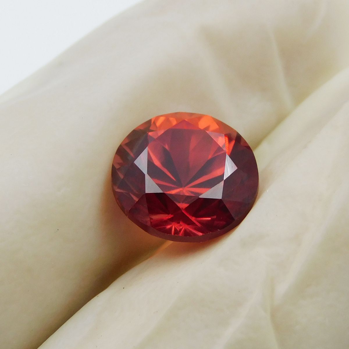 Stunning 7.60 Ct Round Cut Natural Orange Sapphire CERTIFIED Loose Gemstone