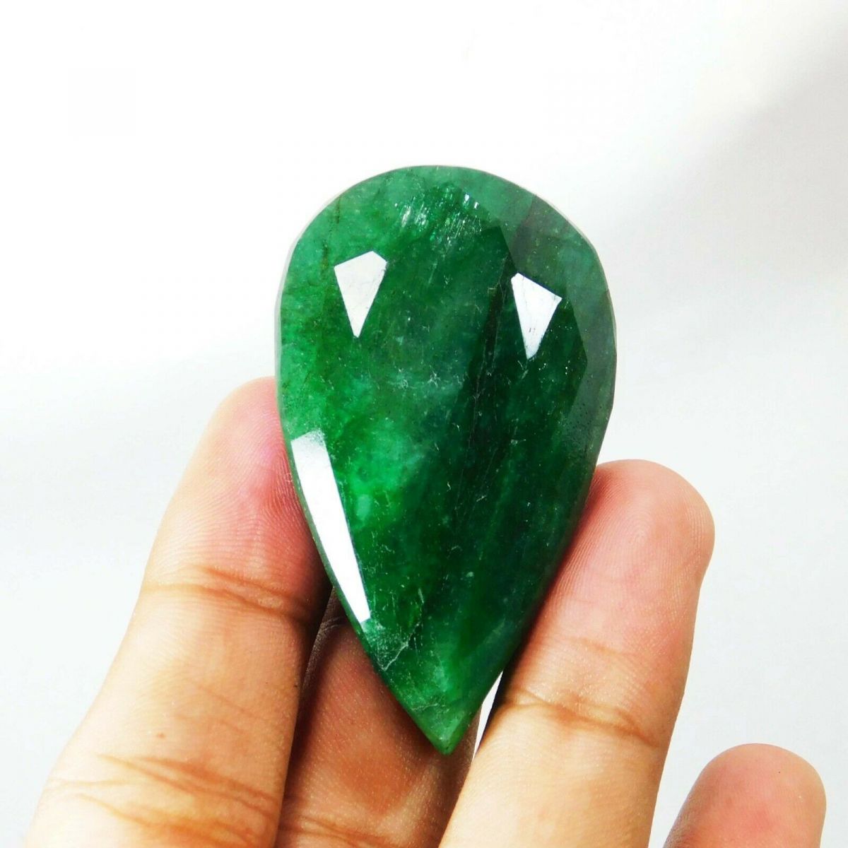 200 Ct Natural Emerald CERTIFIED Green Huge Pear Cut Rare Loose Gemstone