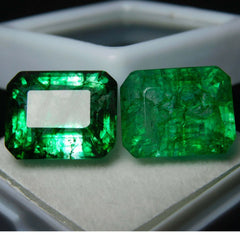 21.80 Ct Natural Colombian Emerald Green CERTIFIED Emerald Cut Loose Gemstone