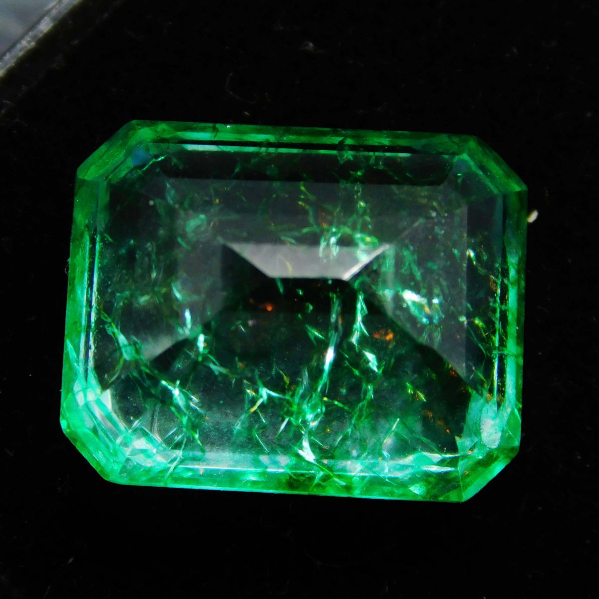 11 Ct Natural Green Colombian Emerald Emerald Cut CERTIFIED Loose Gemstone