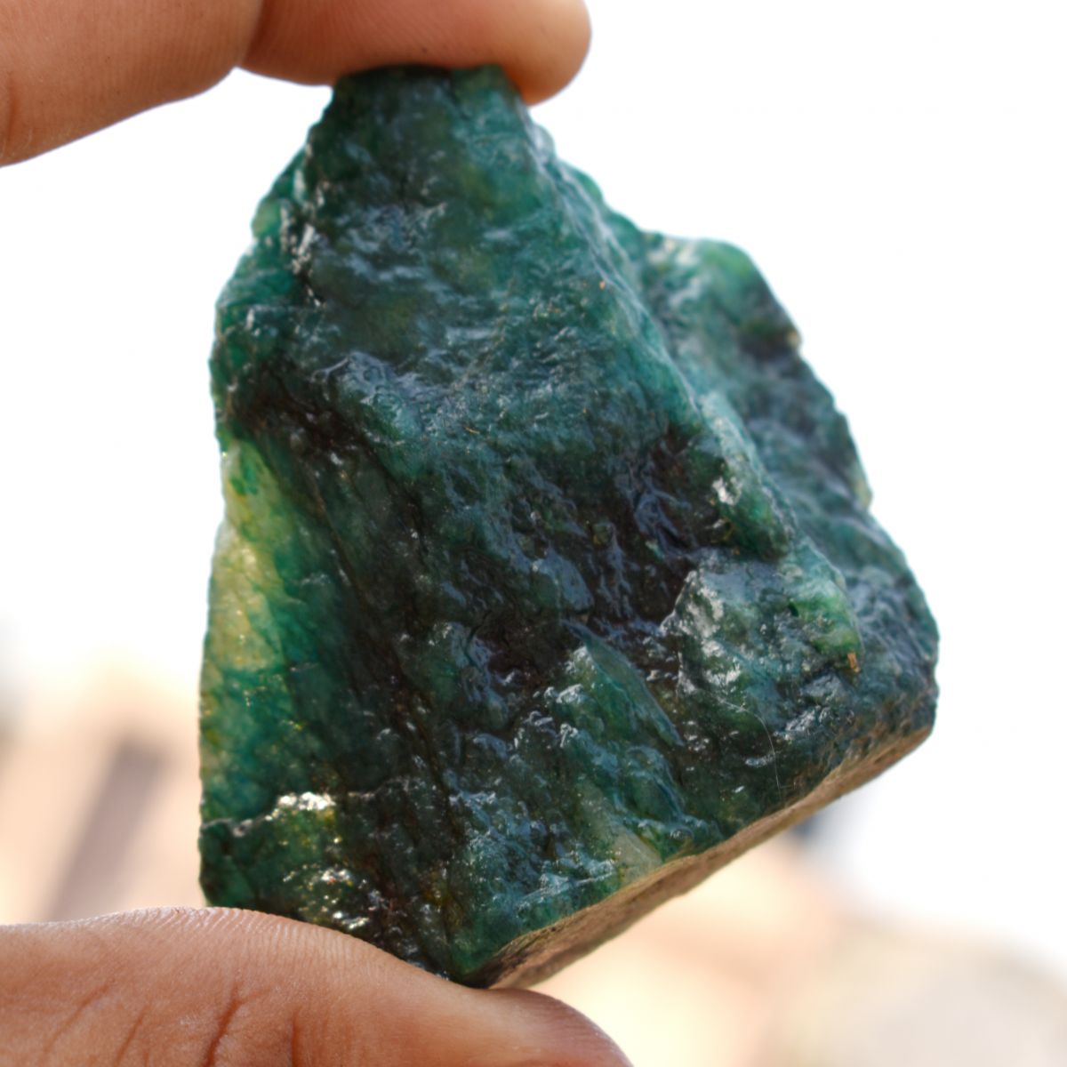 514.80 Ct Green Emerald Uncut Rough Natural CERTIFIED Loose Gemstone Earth Mined