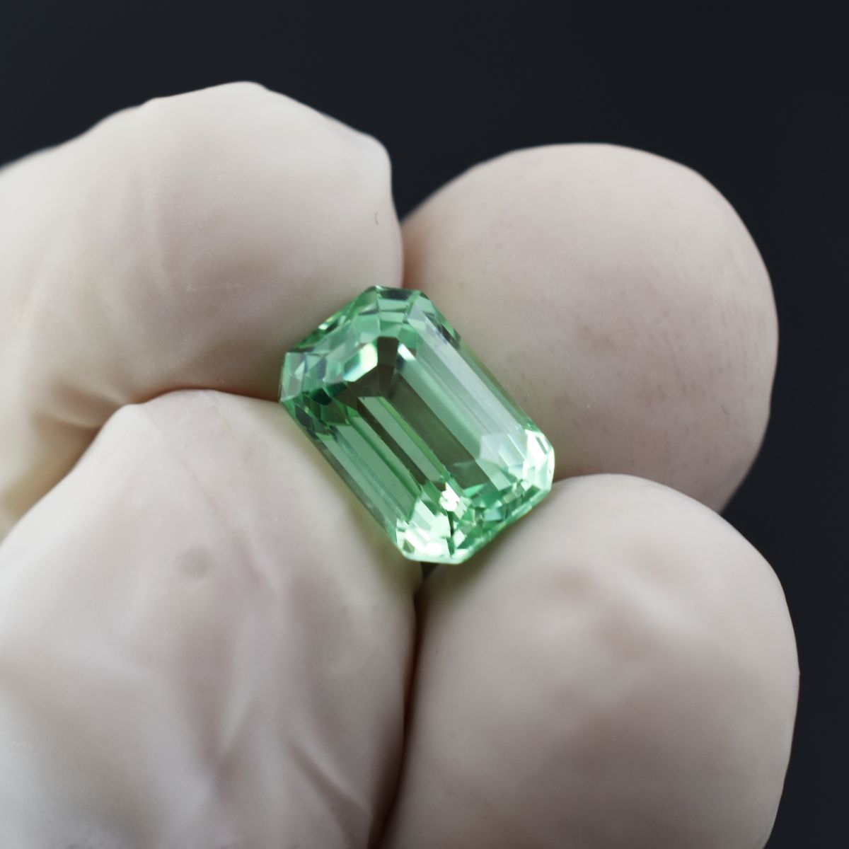 12.00 Ct NATURAL Grandidierite BLUISH GREEN Emerald Cut CERTIFIED Loose Gemstone