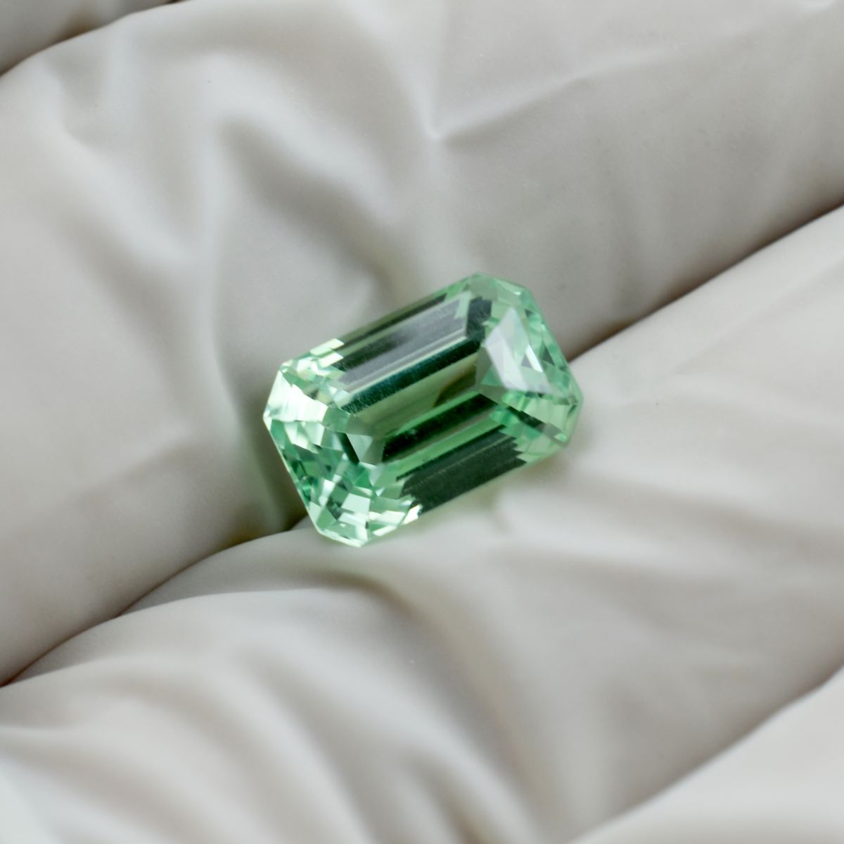 12.00 Ct NATURAL Grandidierite BLUISH GREEN Emerald Cut CERTIFIED Loose Gemstone