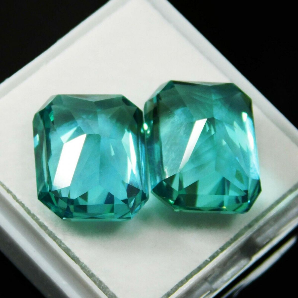 20.10 Ct Natural Grandidierite Loose Gemstone CERTIFIED Green Emerald Cut Pair