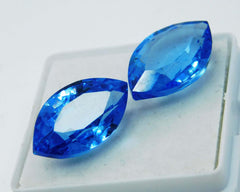 Natural Sapphire 18.40 Ct Pair Loose Gemstone Marquise Cut CERTIFIED Blue Color