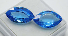 Natural Sapphire 18.40 Ct Pair Loose Gemstone Marquise Cut CERTIFIED Blue Color