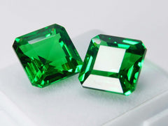 20.25 Ct Pair CERTIFIED Natural Tsavorite Garnet Square Cut Green Loose Gemstone