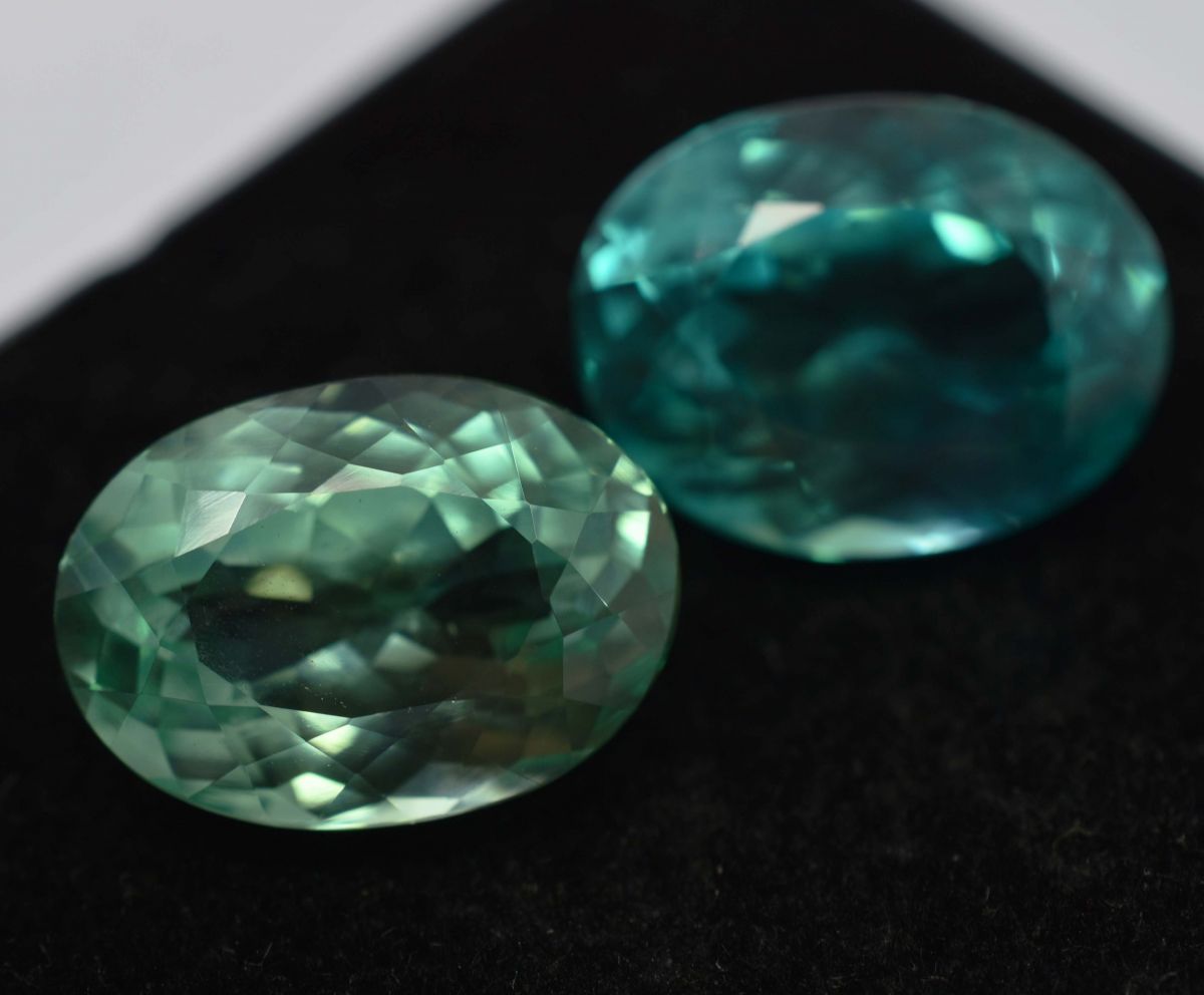 CERTIFIED 16.56 Ct Natural Montana Sapphire Oval Cut Green Color Gemstone Pair