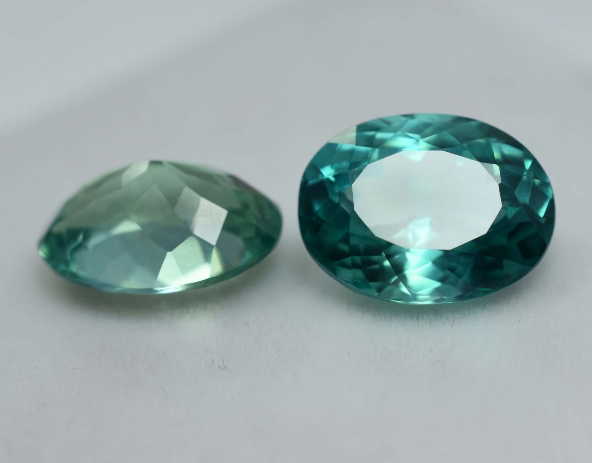 CERTIFIED 16.56 Ct Natural Montana Sapphire Oval Cut Green Color Gemstone Pair