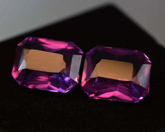 16.63 Ct Natural Purple Pair Tanzanite Emerald Cut CERTIFIED Rare Loose Gemstone