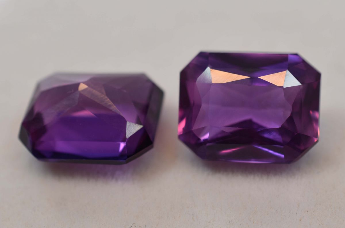 16.63 Ct Natural Purple Pair Tanzanite Emerald Cut CERTIFIED Rare Loose Gemstone