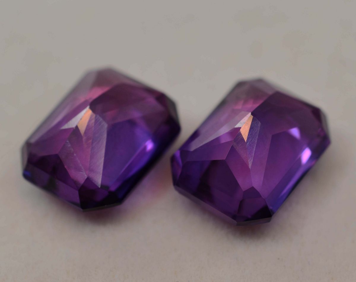 16.63 Ct Natural Purple Pair Tanzanite Emerald Cut CERTIFIED Rare Loose Gemstone