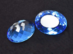 CERTIFIED Blue Tanzanite Oval Cut 118.75 Ct Lab-Created Rare Loose Gemstone Pair