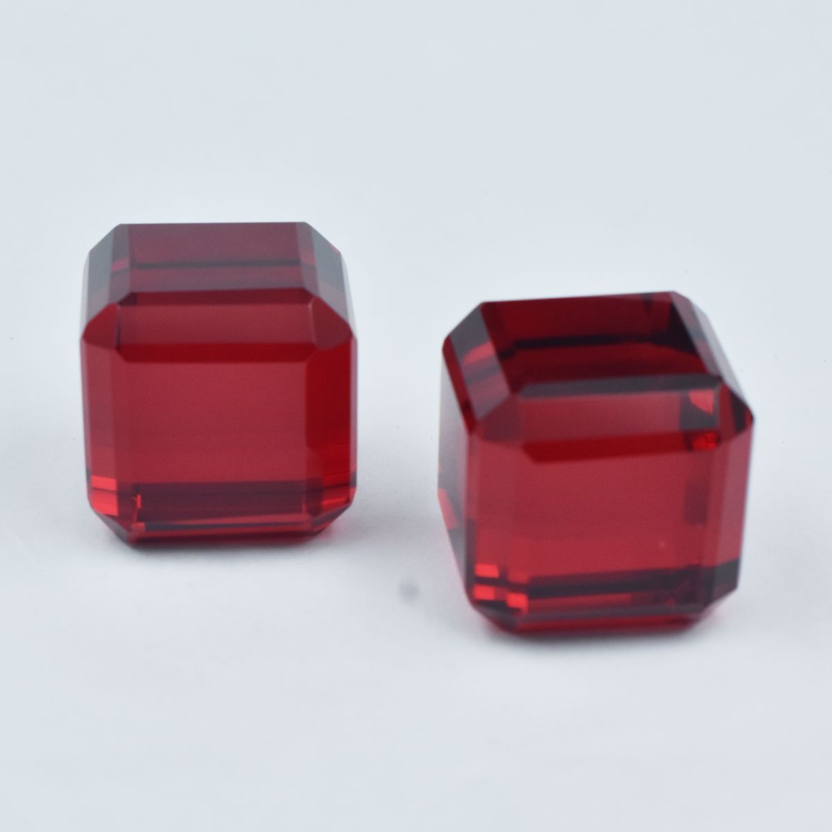 315.20 Ct Lab-Created Rare Topaz Cube Cut Red Ruby Pair Loose CERTIFIED Gemstone