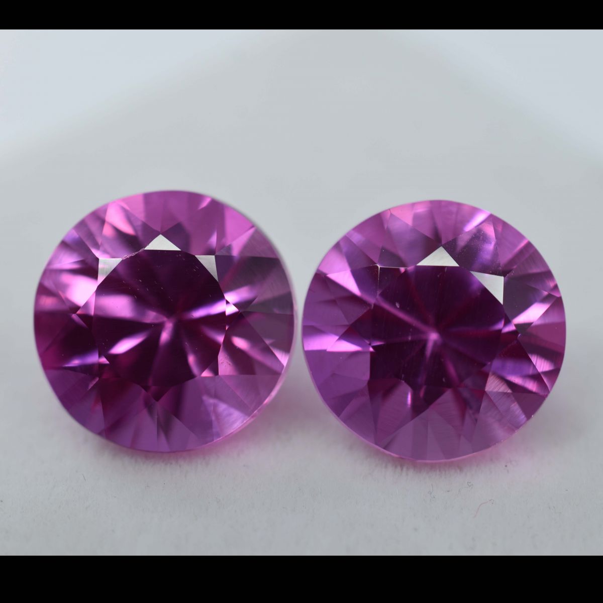 19.13 Ct Natural Pink Sapphire Round Cut CERTIFIED Pair Loose Gemstone Ceylon