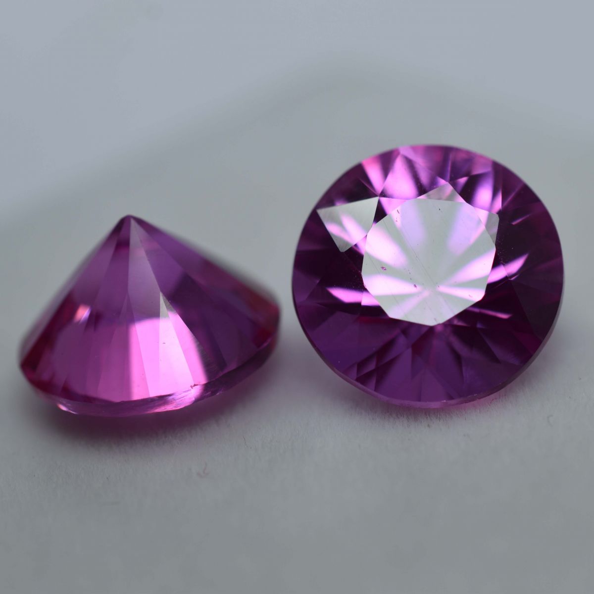 19.13 Ct Natural Pink Sapphire Round Cut CERTIFIED Pair Loose Gemstone Ceylon