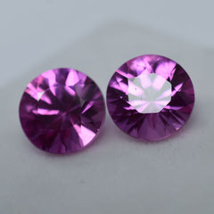 19.13 Ct Natural Pink Sapphire Round Cut CERTIFIED Pair Loose Gemstone Ceylon