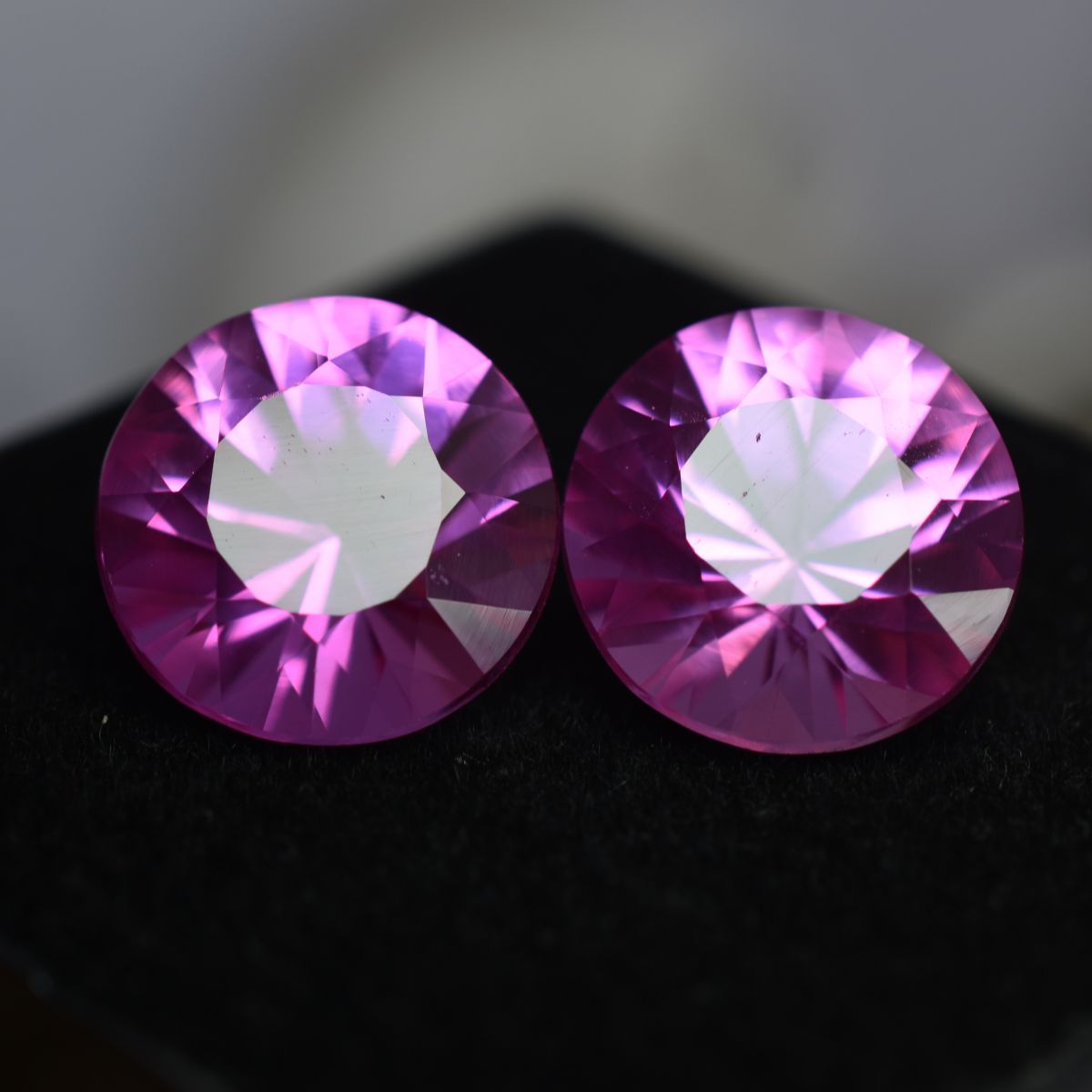 19.13 Ct Natural Pink Sapphire Round Cut CERTIFIED Pair Loose Gemstone Ceylon