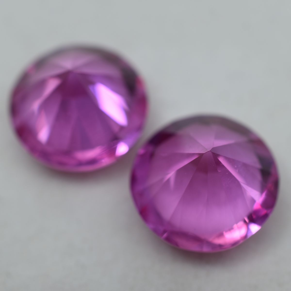 19.13 Ct Natural Pink Sapphire Round Cut CERTIFIED Pair Loose Gemstone Ceylon