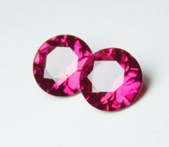 1.26 Ct NATURAL Mogok Red RUBY Round Diamond Cut CERTIFIED Loose Gemstone Pair.