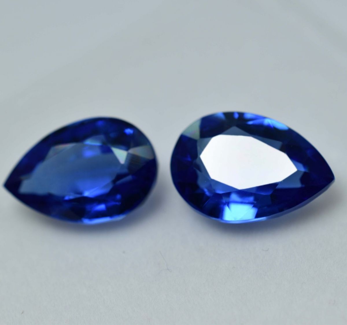 18.45 Ct Pair Genuine Natural Blue Tanzanite Pear Cut Certified Loose Gemstone