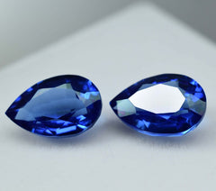 18.45 Ct Pair Genuine Natural Blue Tanzanite Pear Cut Certified Loose Gemstone