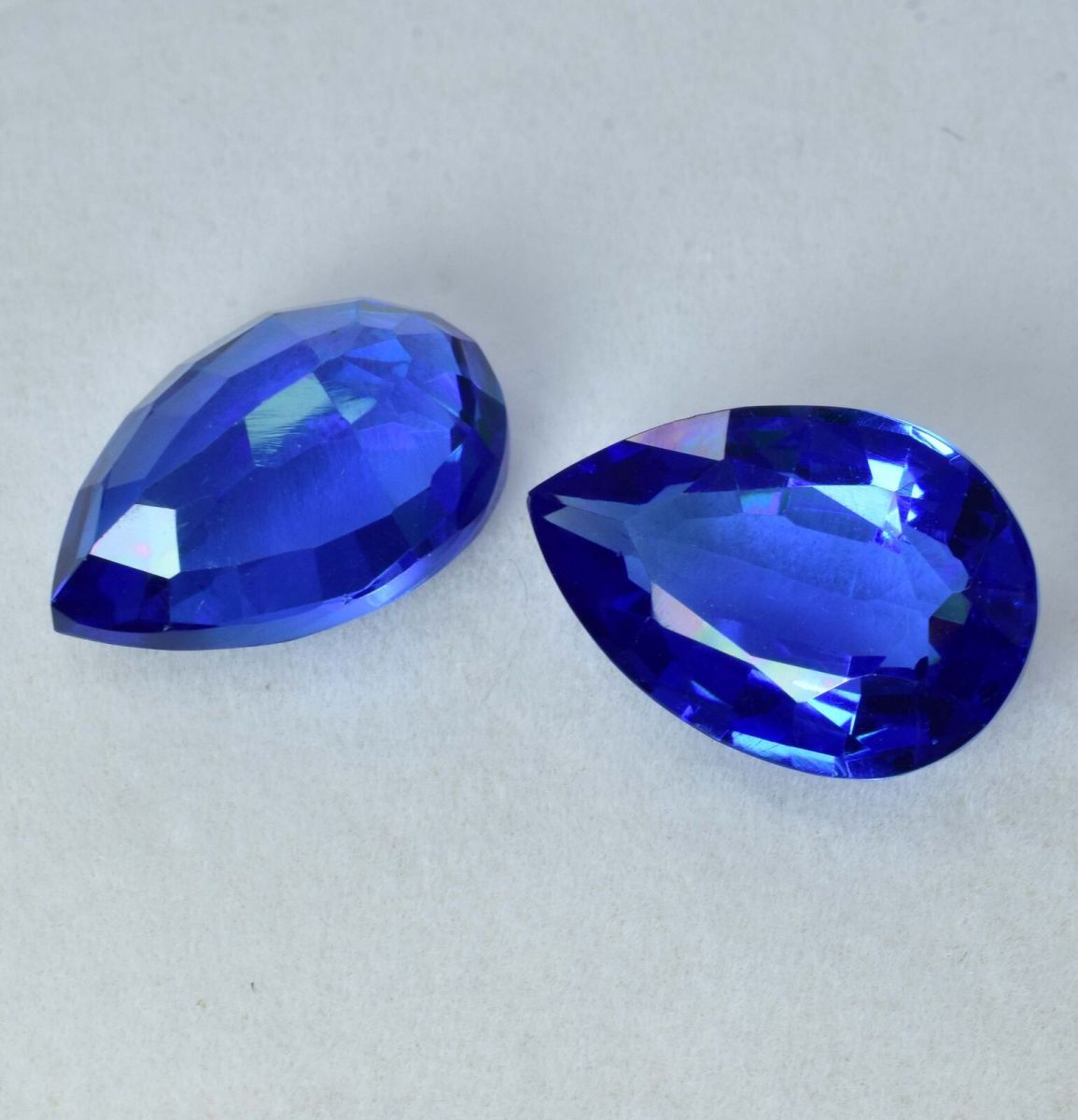 18.45 Ct Pair Genuine Natural Blue Tanzanite Pear Cut Certified Loose Gemstone