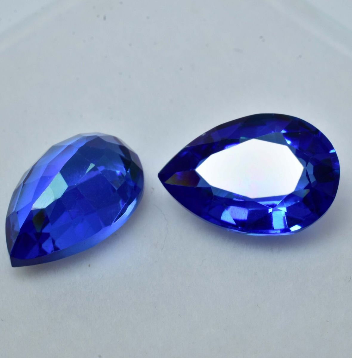 18.45 Ct Pair Genuine Natural Blue Tanzanite Pear Cut Certified Loose Gemstone