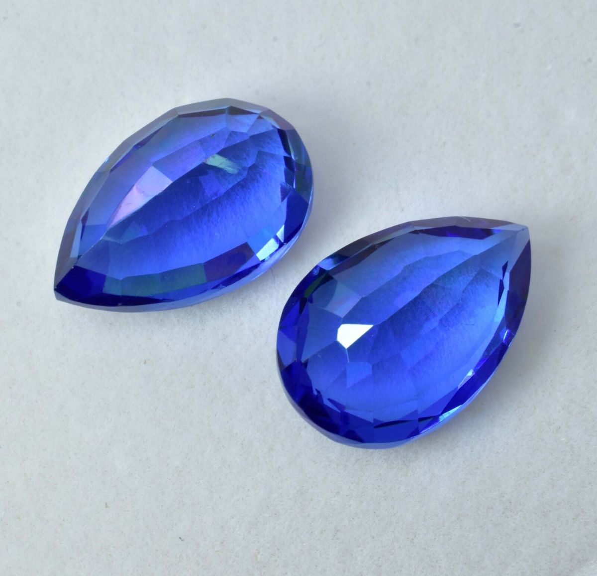 18.45 Ct Pair Genuine Natural Blue Tanzanite Pear Cut Certified Loose Gemstone