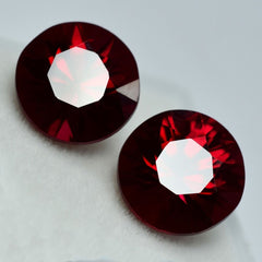 17.45 Ct Natural Bloody Red Ruby Round Shape CERTIFIED Loose Gemstone Pair