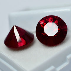 17.45 Ct Natural Bloody Red Ruby Round Shape CERTIFIED Loose Gemstone Pair