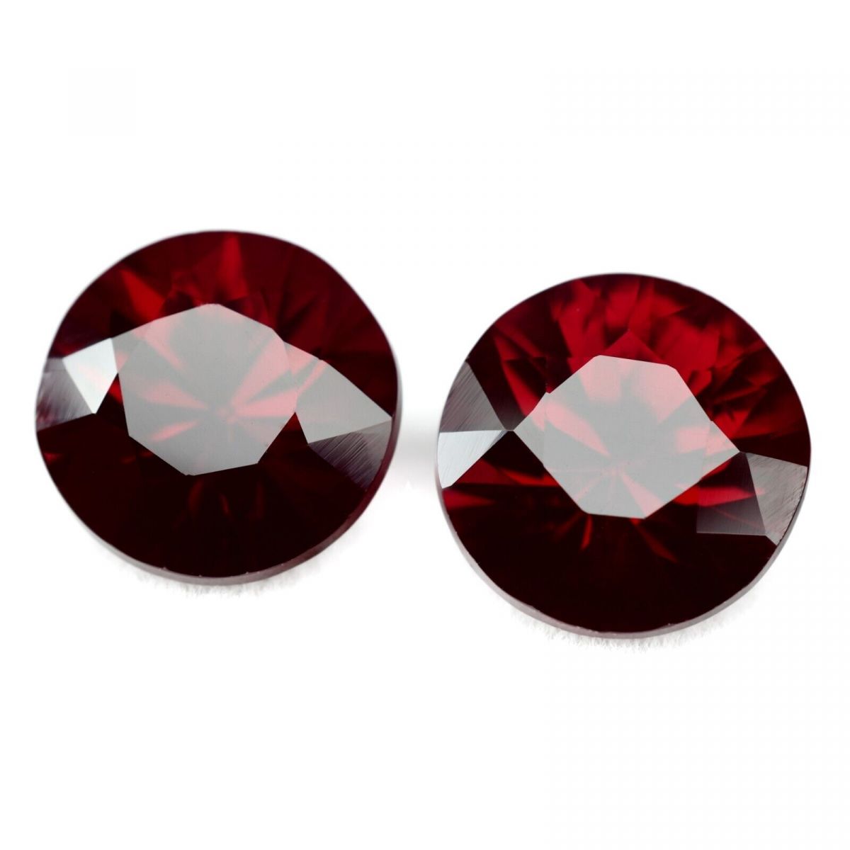 17.45 Ct Natural Bloody Red Ruby Round Shape CERTIFIED Loose Gemstone Pair