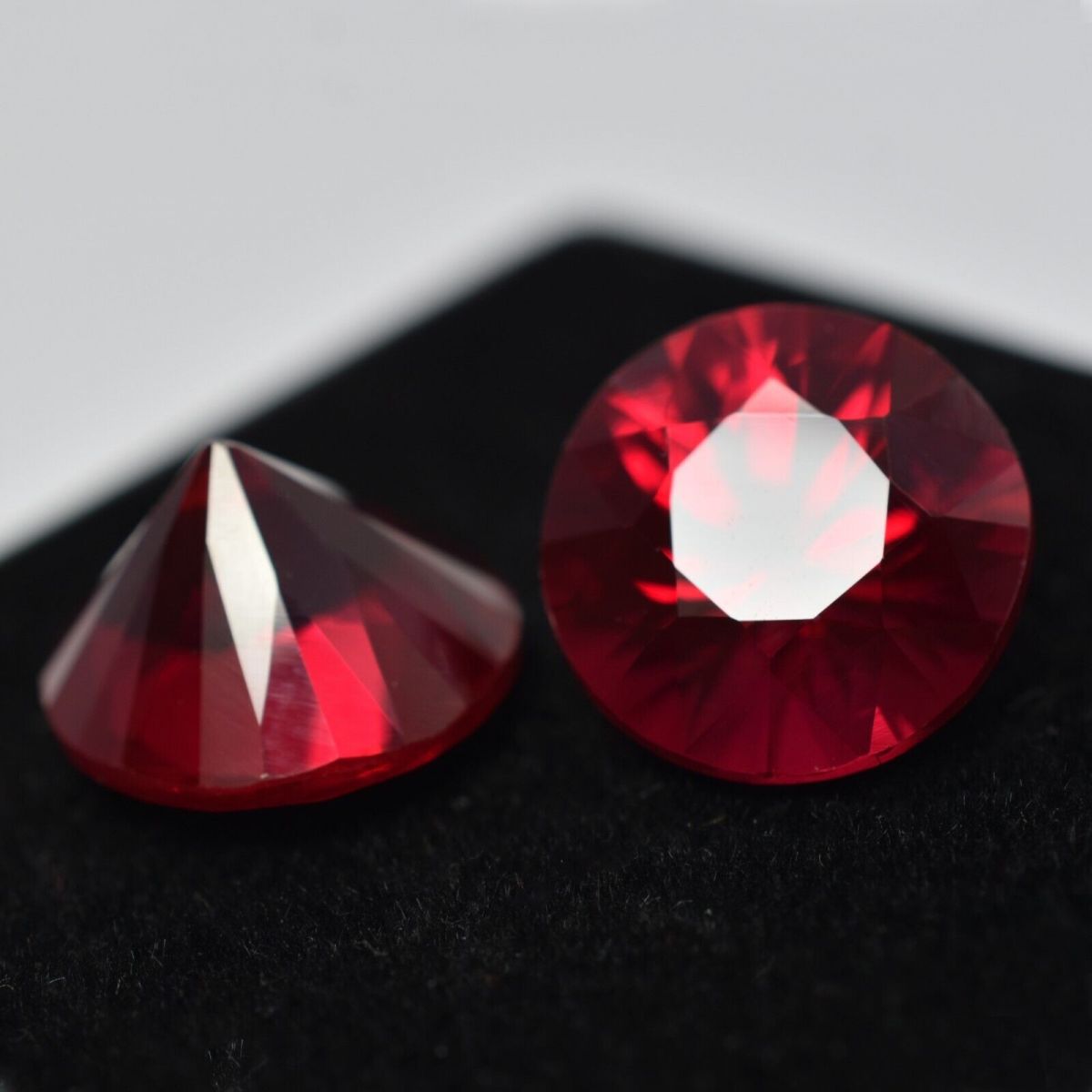 17.45 Ct Natural Bloody Red Ruby Round Shape CERTIFIED Loose Gemstone Pair