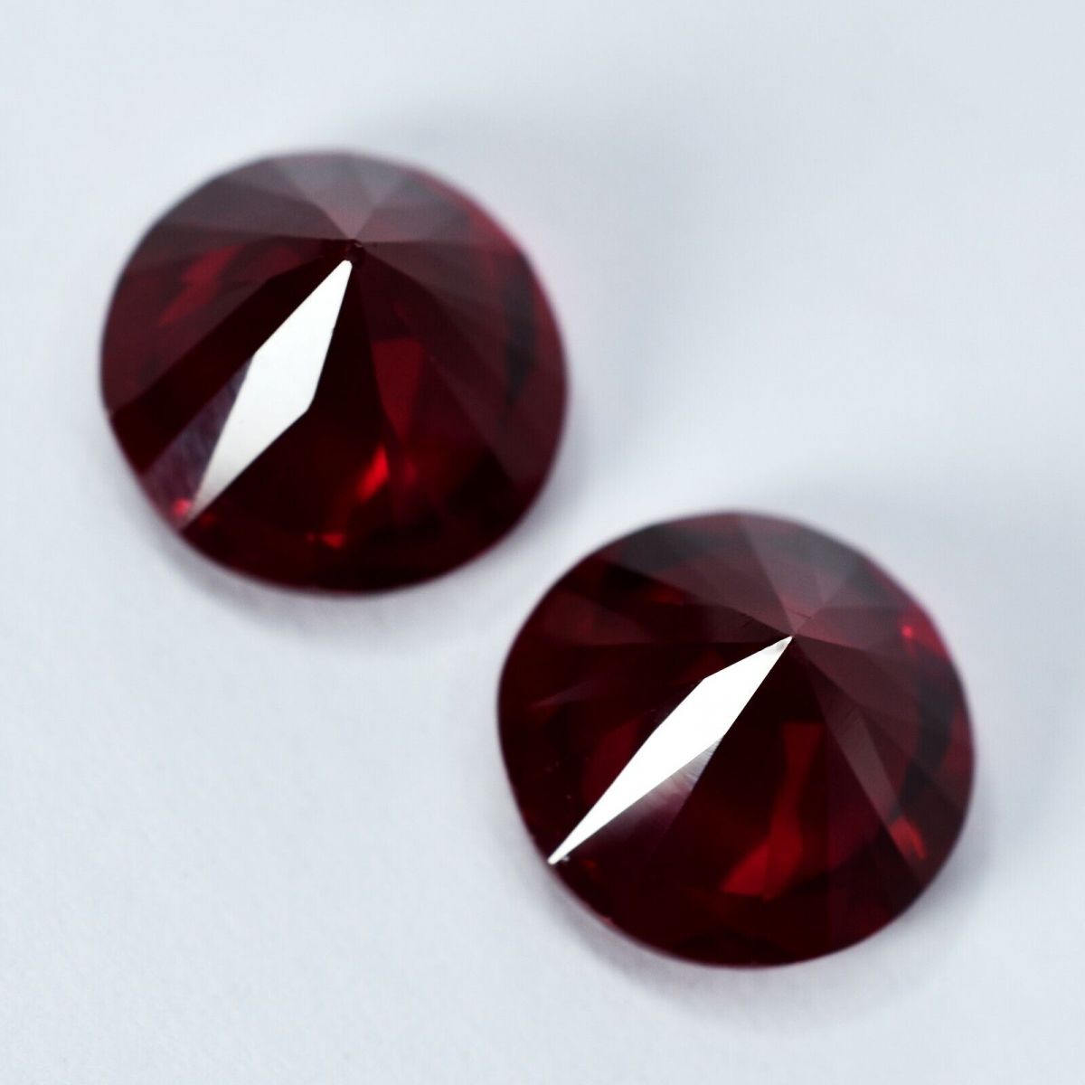 17.45 Ct Natural Bloody Red Ruby Round Shape CERTIFIED Loose Gemstone Pair