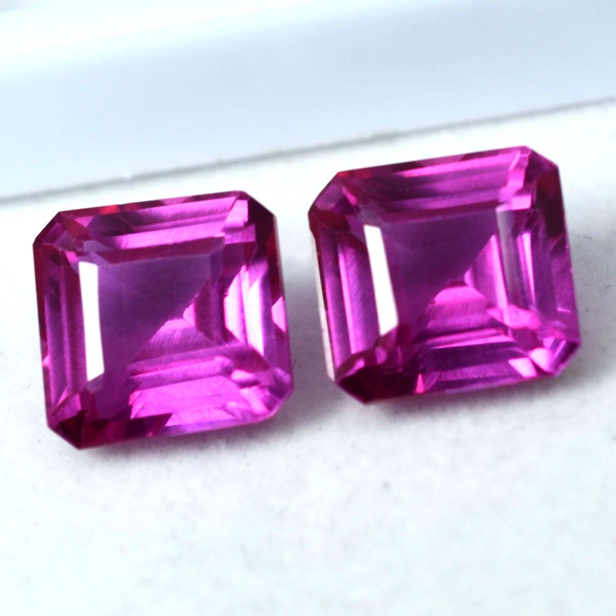 CERTIFIED Wonderful Pair 16.25 Ct Natural PINK Sapphire SQUARE Loose Gemstone