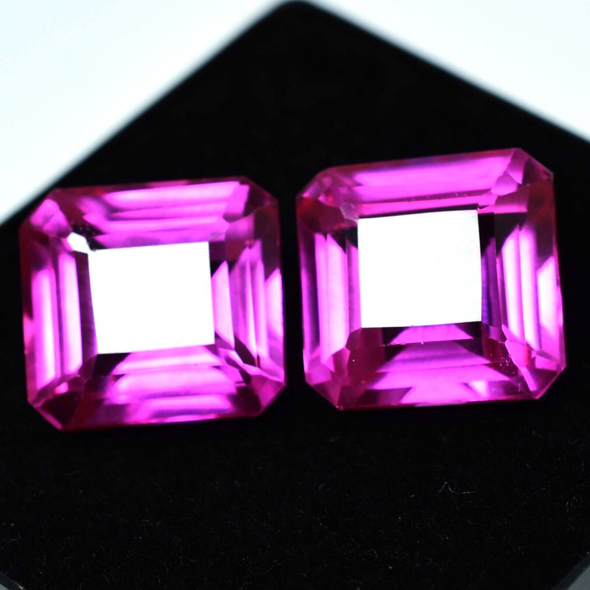 CERTIFIED Wonderful Pair 16.25 Ct Natural PINK Sapphire SQUARE Loose Gemstone