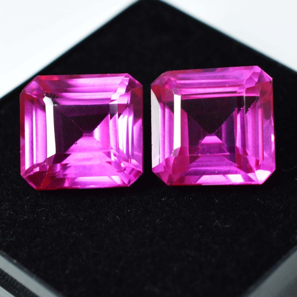 CERTIFIED Wonderful Pair 16.25 Ct Natural PINK Sapphire SQUARE Loose Gemstone